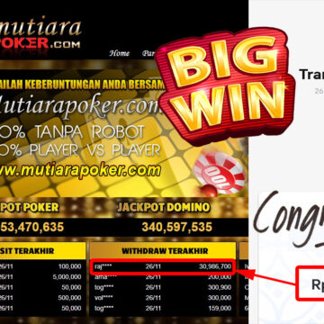 Bukti Withdraw (30.986.700- ) Member Setia Mutiarapoker