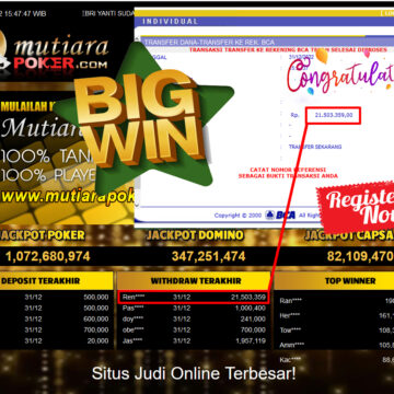 Bukti Withdraw (21.503.359.- ) Member Setia Mutiarapoker