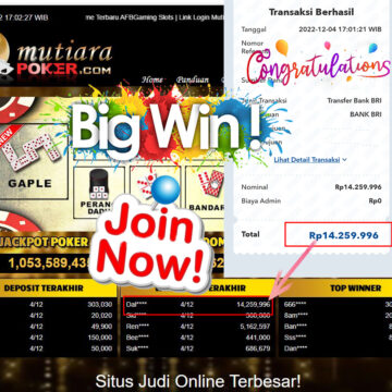 Bukti Withdraw (14.259.996- ) Member Setia Mutiarapoker