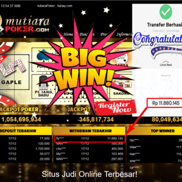 Bukti Withdraw (11.880.145- ) Member Setia Mutiarapoker