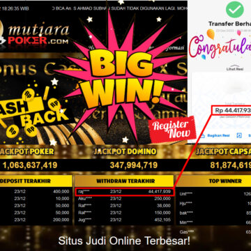 Bukti Withdraw (44.417.939- ) Member Setia Mutiarapoker