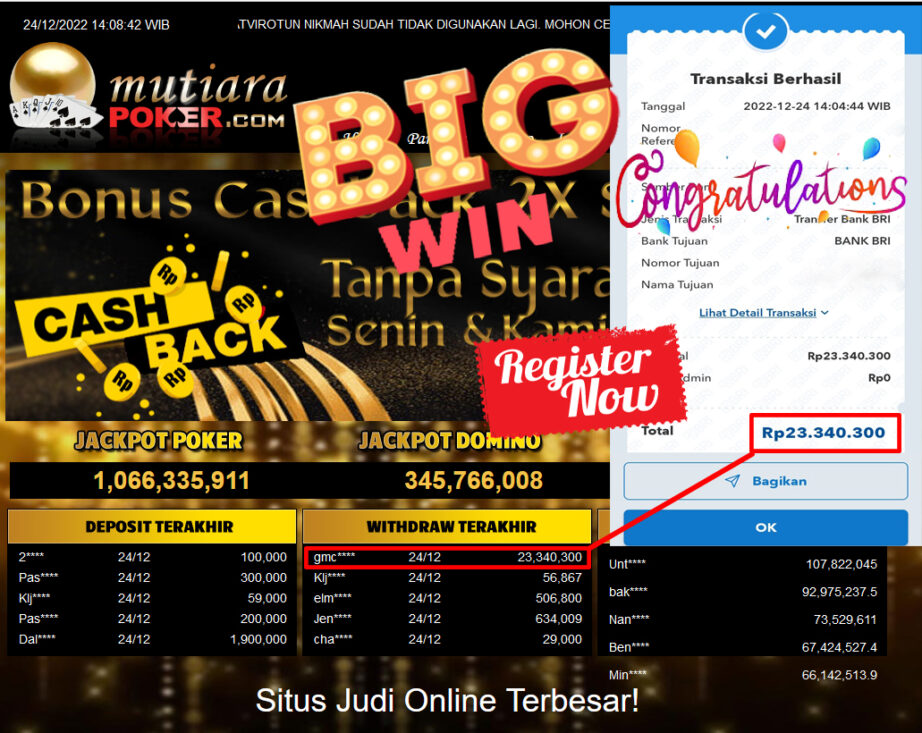 Bukti Withdraw (23.340.300- ) Member Setia Mutiarapoker