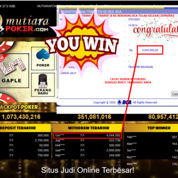 Bukti Withdraw (4.044.592.- ) Member Setia Mutiarapoker