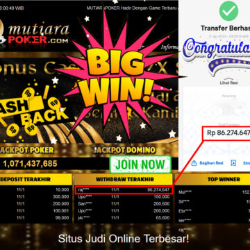 Bukti Withdraw (86.274.647.- ) Member Setia Mutiarapoker