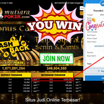 Bukti Withdraw (6.035.352.- ) Member Setia Mutiarapoker