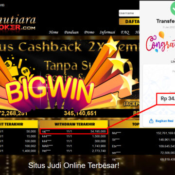 Bukti Withdraw (34.195.000.- ) Member Setia Mutiarapoker