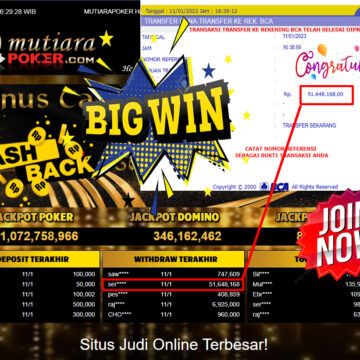 Bukti Withdraw (51.648.168.- ) Member Setia Mutiarapoker