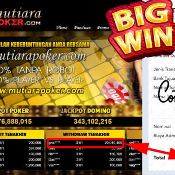 Bukti Withdraw (20.015.400.- ) Member Setia Mutiarapoker