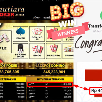 Bukti Withdraw (44.043.500.- ) Member Setia Mutiarapoker