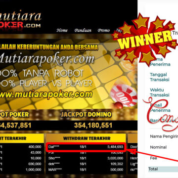 Bukti Withdraw (5.484.693.- ) Member Setia Mutiarapoker