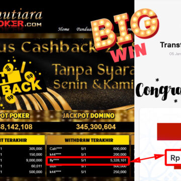 Bukti Withdraw (5.328.101.- ) Member Setia Mutiarapoker