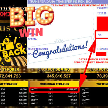 Bukti Withdraw (47.611.493.- ) Member Setia Mutiarapoker