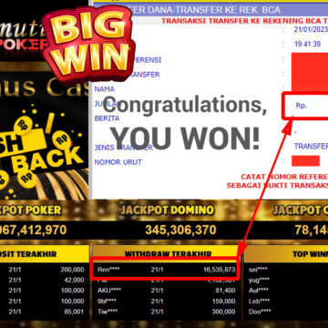 Bukti Withdraw (16.535.873.- ) Member Setia Mutiarapoker