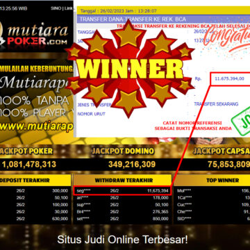 Bukti Withdraw (11,675,394- ) Member Setia Mutiarapoker