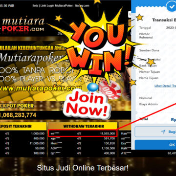 Bukti Withdraw (11.593.000- ) Member Setia Mutiarapoker