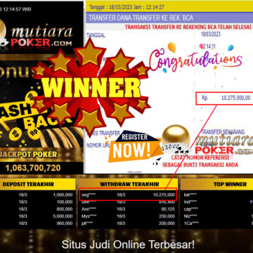 Bukti Withdraw (10.275.000- ) Member Setia Mutiarapoker