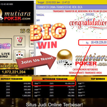 Bukti Withdraw (18,438,229.00-) Member Setia Mutiarapoker