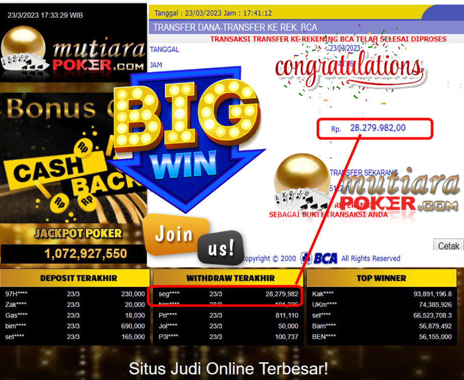 Bukti Withdraw (28,279,982.00-) Member Setia Mutiarapoker