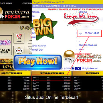 Bukti Withdraw (31.366.144-) Member Setia Mutiarapoker