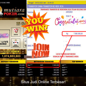 Bukti Withdraw (7,580,000.00-) Member Setia Mutiarapoker