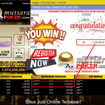 Bukti Withdraw (7,150,224- ) Member Setia Mutiarapoaker