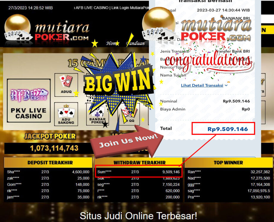 Bukti Withdraw (9,509,146- ) Member Setia Mutiarapoaker