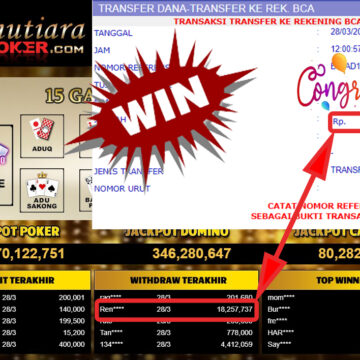 Bukti Withdraw (18.257.737- ) Member Setia Mutiarapoaker