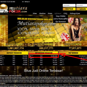 Bukti Withdraw (10,000,968- ) Member Setia Mutiarapoker