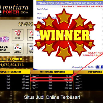 Bukti Withdraw (9,424,094 ) Member Setia Mutiarapoker