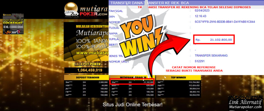 Bukti Withdraw (40,915,009- ) Member Setia Mutiarapoker