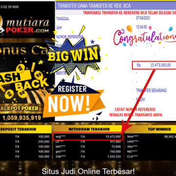 Bukti Withdraw (15,473,000- ) Member Setia Mutiarapoker