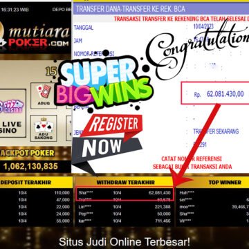 Bukti Withdraw (62,081,430- ) Member Setia Mutiarapoker