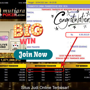 Bukti Withdraw (8,381,810- ) Member Setia Mutiarapoker