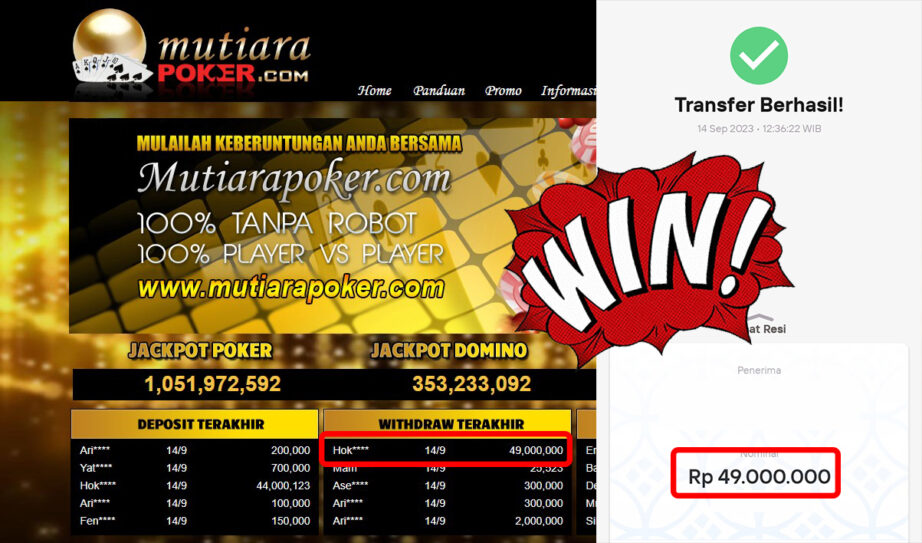 Bukti Withdraw (49.000.000,-) Member Setia Mutiarapoker