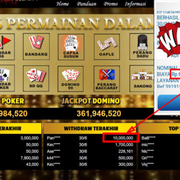 Bukti Withdraw ( 10,000,000,-) Member Setia Mutiarapoker