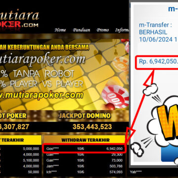 Bukti Withdraw ( 6.942.050,-) Member Setia Mutiarapoker