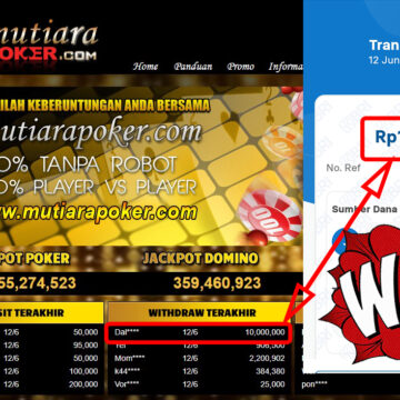 Bukti Withdraw ( 10.000.000,-) Member Setia Mutiarapoker