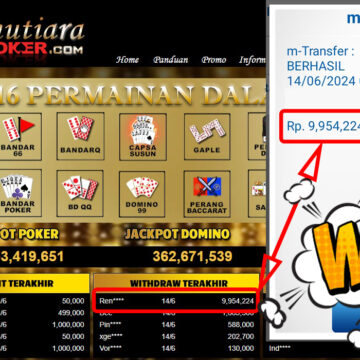 Bukti Withdraw ( 9.954.224,-) Member Setia Mutiarapoker