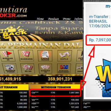 Bukti Withdraw ( 7.097.000,-) Member Setia Mutiarapoker