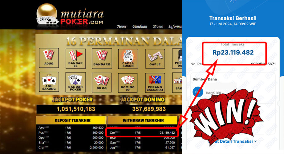 Bukti Withdraw ( 23.119.482,-) Member Setia Mutiarapoker