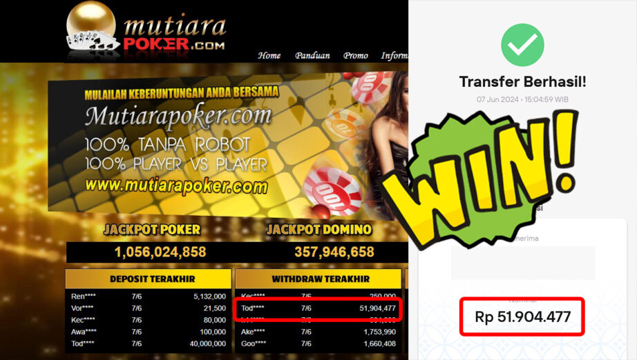 Bukti Withdraw ( 51.904.477,-) Member Setia Mutiarapoker