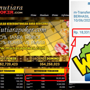 Bukti Withdraw ( 18.331.861,-) Member Setia Mutiarapoker