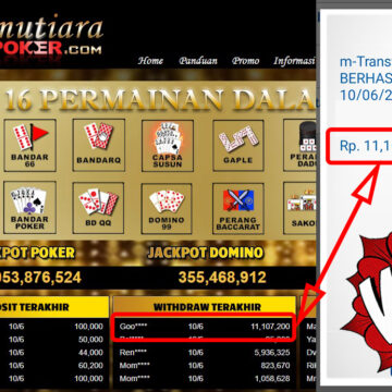 Bukti Withdraw ( 11.107.200,-) Member Setia Mutiarapoker