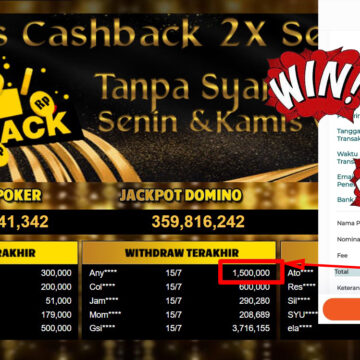 Bukti Withdraw ( 1,500,000,-) Member Setia Mutiarapoker