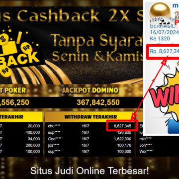 Bukti Withdraw ( 8,627,345,-) Member Setia Mutiarapoker