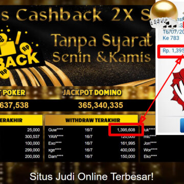 Bukti Withdraw ( 1,395,608,-) Member Setia Mutiarapoker