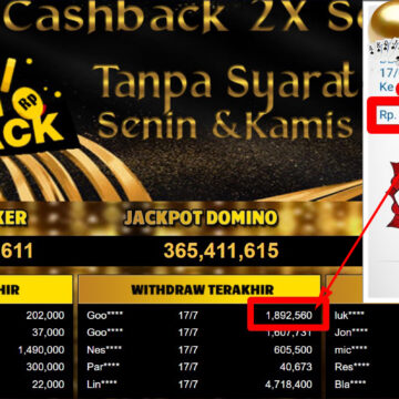 Bukti Withdraw ( 1,892,560,-) Member Setia Mutiarapoker