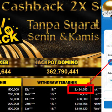 Bukti Withdraw ( 2,424,953,-) Member Setia Mutiarapoker