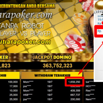 Bukti Withdraw ( 1,659,250,-) Member Setia Mutiarapoker