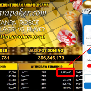 Bukti Withdraw ( 3,575,400,-) Member Setia Mutiarapoker